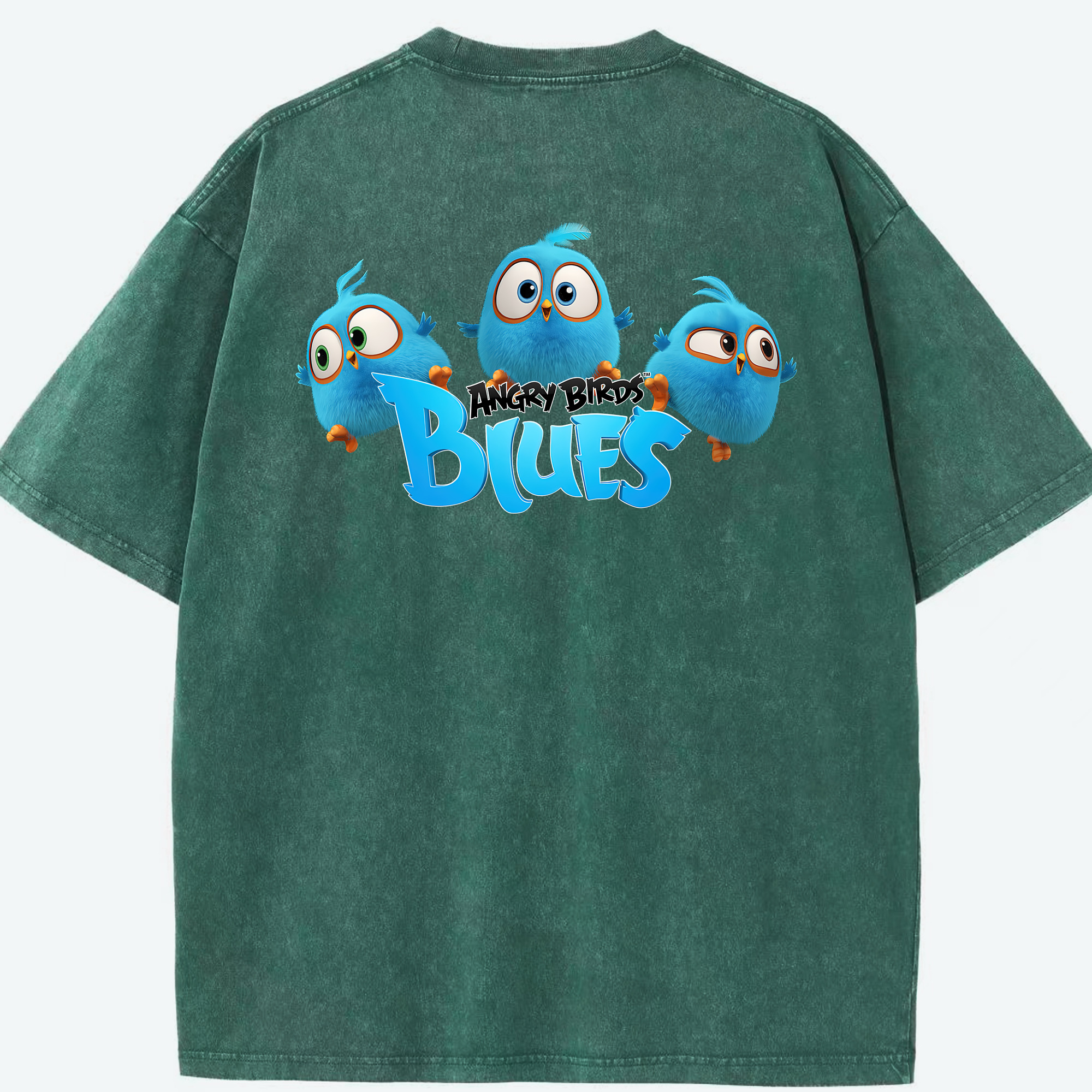 （画像用） Angry Birds アングリーバード 綿100% ヴィンテージ風 半袖Tシャツ（背面プリント）